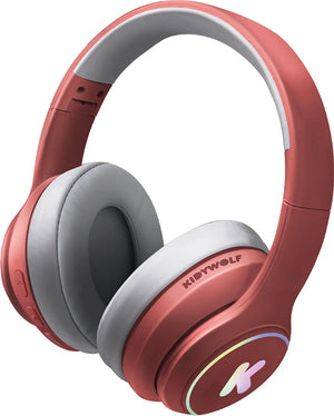 Kidywolf k-ears bluetooth kinderkoptelefoon rood – 85db volume limiet, draadloos opvouwbaar, led