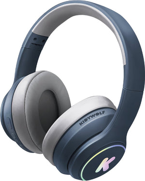 Kidywolf k-ears bluetooth kinderkoptelefoon blauw – 85db volume limiet, draadloos opvouwbaar, led