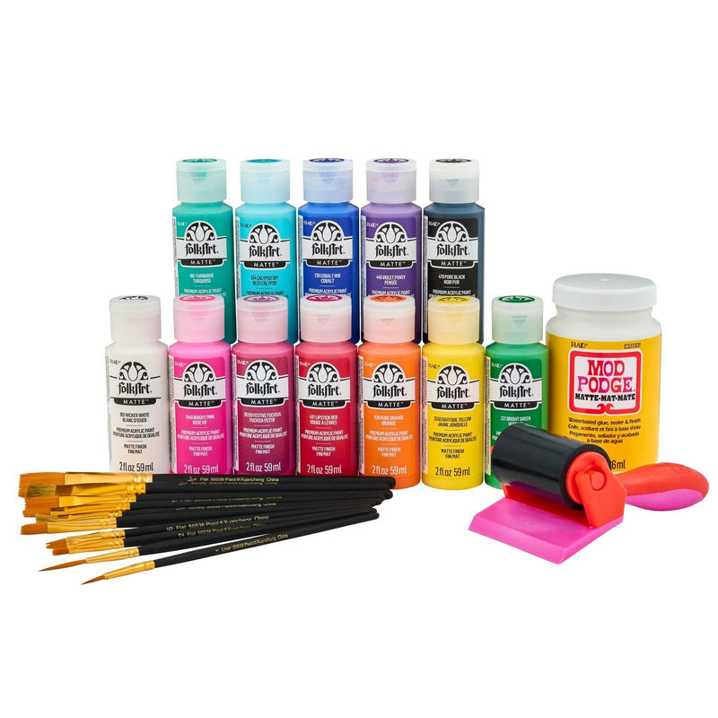 Load image into Gallery viewer, Folkart • let's paint journaling kit with mod podge 24pcs
