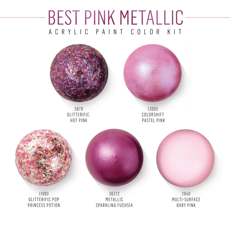 Load image into Gallery viewer, Folkart • acrylic paint color kit best pink metallic 5pcs
