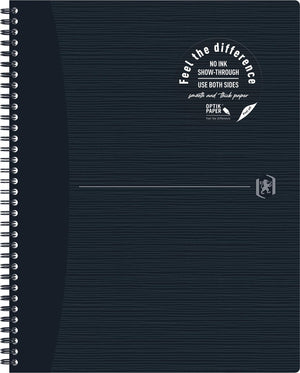 Oxford origin duurzaam notitieboek a4+ geruit 5mm 70 vel 90g zwart