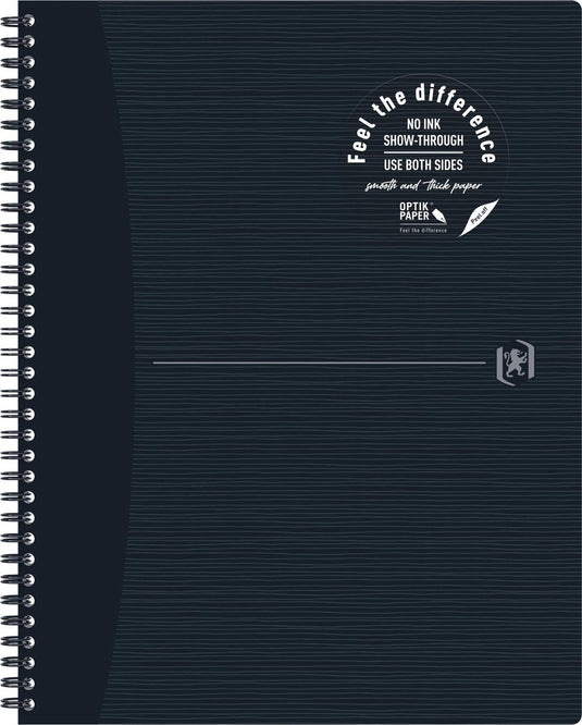 Oxford origin duurzaam notitieboek a4+ geruit 5mm 70 vel 90g zwart