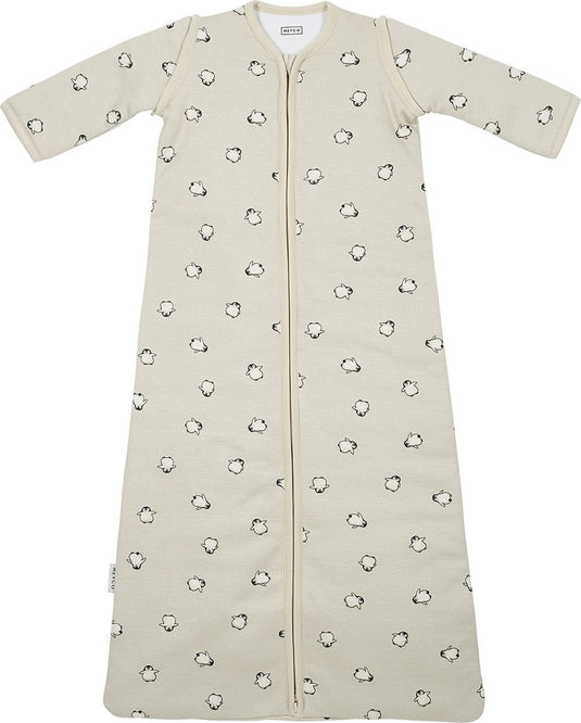 Meyco baby penguin baby slaapzak met afritsbare mouwen - soft sand - 70cm - 2.5 tog