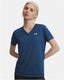 Under armour tech ssv- solid-blu dames sportshirt - wham blauw - wit