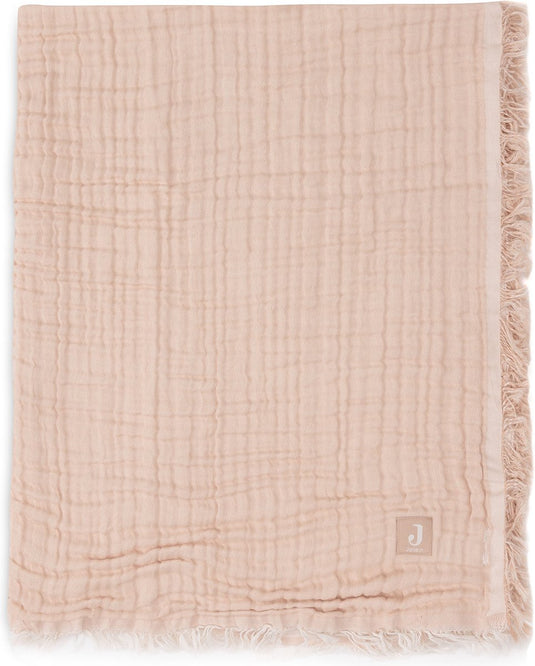 Jollein baby wiegdeken - 75x100cm - fringe - moonstone ivory - gots