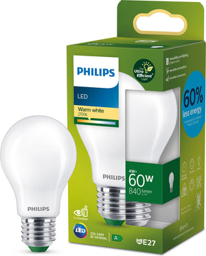 Philips led philips ultra efficient led lamp mat - 60 w - e27 - warmwit licht