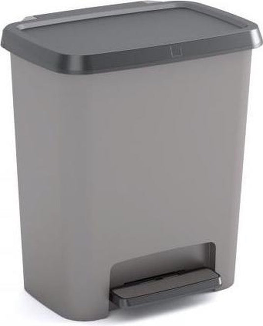 Curver compatta duo prullenbak - 11l + 11l - grijs zwart - recycled kunststof