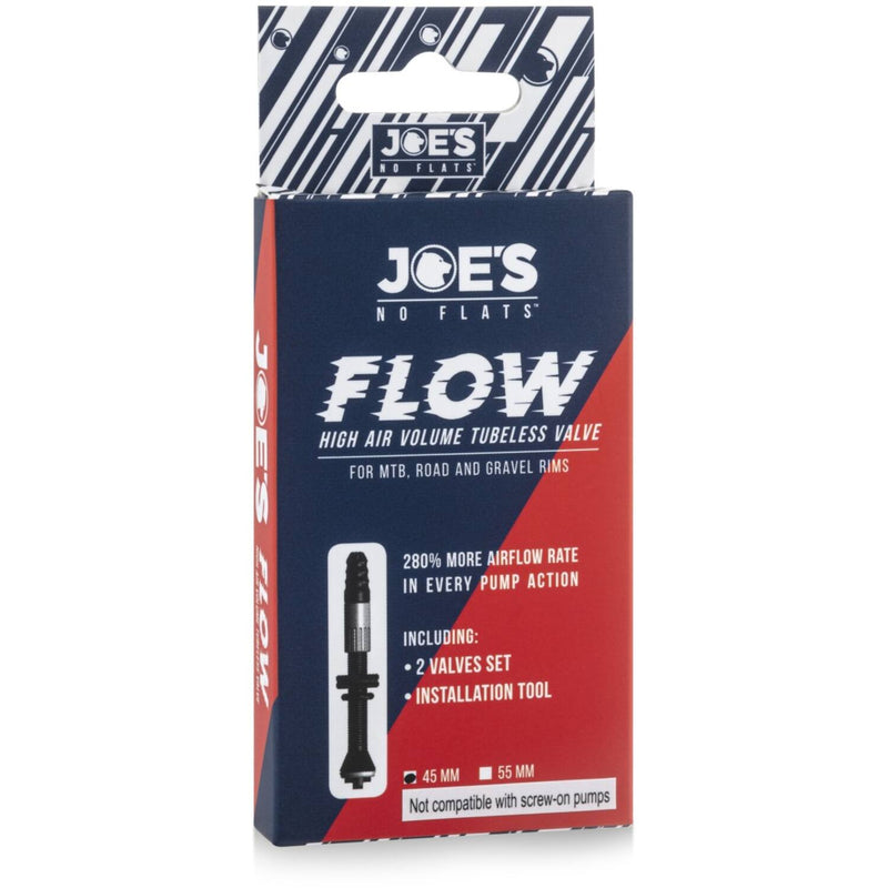 Load image into Gallery viewer, Joes joe's no flats - tubeless ventiel flow high air volume 45mm 2 stuks
