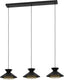 Eglo grizedale hanglamp - e27 - 96 cm - zwart|goud - staal