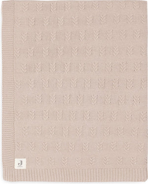 Jollein - deken ledikant 100x150cm - dekentje baby - grain knit - wild rose