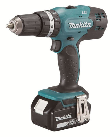Makita gereedschap - 18 v accu-klopboor- schroefmachine, 1x li-ion lxt 3,0 ah, lader dhp453rfx8