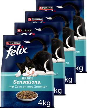 Felix seaside sensations - kattenvoer droogvoer - zalm groenten - 4 x 4 kg