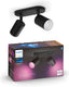 Philips hue fugato opbouwspot - wit en gekleurd licht - 2-spots - zwart