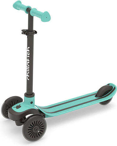 Chillafish kinderstep 3 jaar met drie wielen - blauw groen - lichtgewicht step jongens met afneembaar stuur en voetrem - aanpasbaar in hoogte - leun-om-te-sturen - extra grip handgrepen - model scotti
