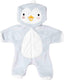 Heless poppenonesie baby pinguïn 28-35 cm pluche wit grijs