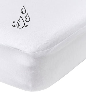 Meyco baby waterdicht hoeslaken juniorbed - white - 70x140 150cm
