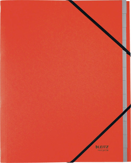 Leitz recycle sorteermap a4 - met 12 vakken - 100% gerecycled post-consumer karton - rood