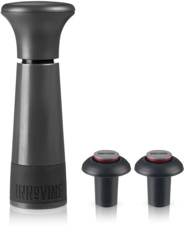Innovine ™ vacuum pump wine saver in graphite - wijnpomp met 2 stoppers