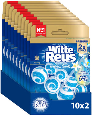 Witte reus wellness scents vitality toiletblok 100g - wc blokjes - voordeelverpakking - 2x10 stuks