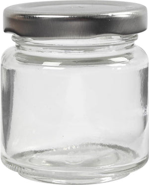 Creativ company glazen pot - transparante diy bewaarpot - geschikt voor decoratie, hobby en keukengebruik - hoogte 6,5 cm - diameter 5,7 cm - inhoud 100 ml - set van 12
