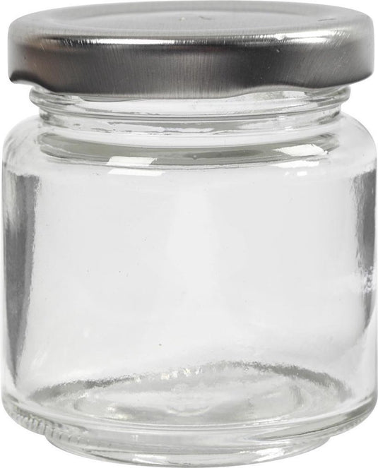 Creativ company glazen pot - transparante diy bewaarpot - geschikt voor decoratie, hobby en keukengebruik - hoogte 6,5 cm - diameter 5,7 cm - inhoud 100 ml - set van 12