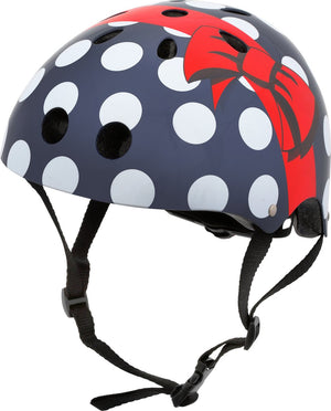 Mini hornit lids fietshelm voor kinderen met led achterlicht - polka dot (s)