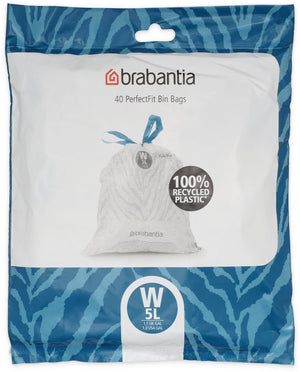 Brabantia perfectfit vuilniszakken - 5 l - code w - 40 stuks
