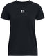 Under armour ua rival core ss-blk dames sportshirt - zwart - wit