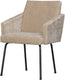 Woood mount eetkamerstoel met armleuning - 3d chenille - zand - 82x61x65