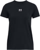 Under armour ua rival core ss-blk dames sportshirt - zwart - wit