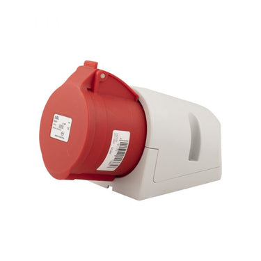 Plieger cee wandcontactdoos 400v 5 polig 32a met label rood d52s31
