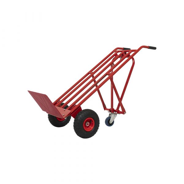 Steekwagen rood + steunwiel.