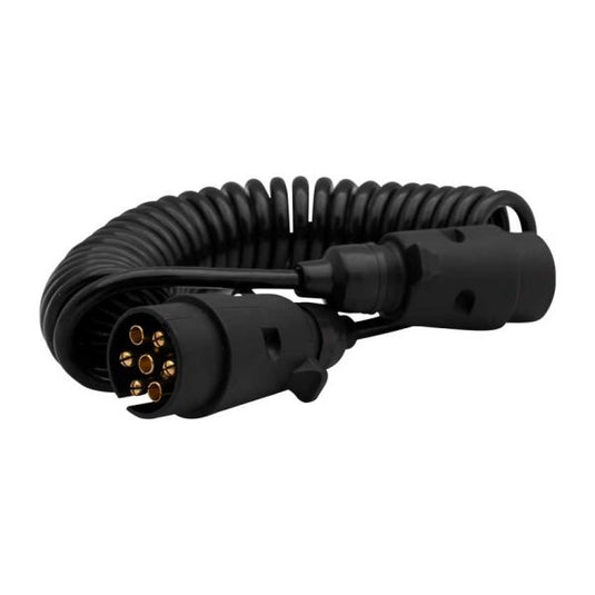 Spiraalkabel 7 p. 12v stekkers