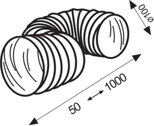 Slang flexibel pvc wit ø 100 mm 1 meter
