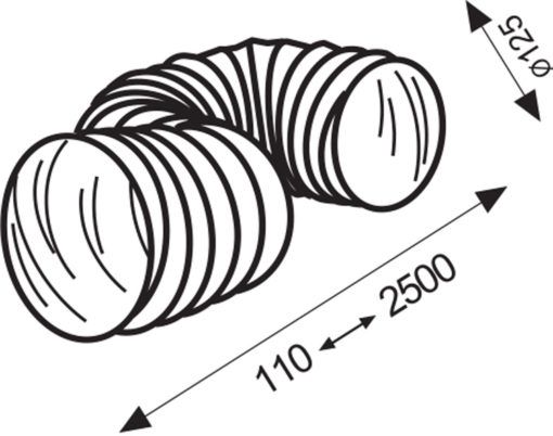 Load image into Gallery viewer, Slang flexibel pvc wit 125 mm 2,5 meter
