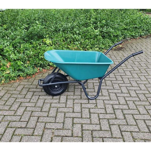 Load image into Gallery viewer, Kruiwagen kunststof groene bak 85 liter hq.
