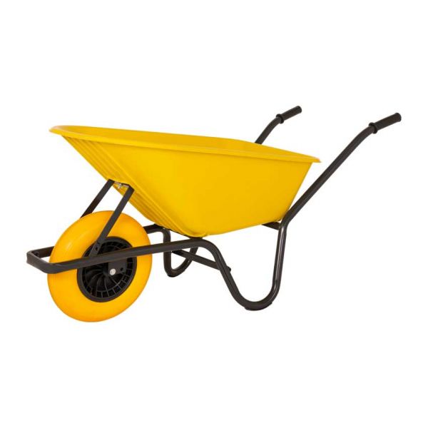 Load image into Gallery viewer, Kruiwagen kunststof gele bak 85 liter hq anti-lek
