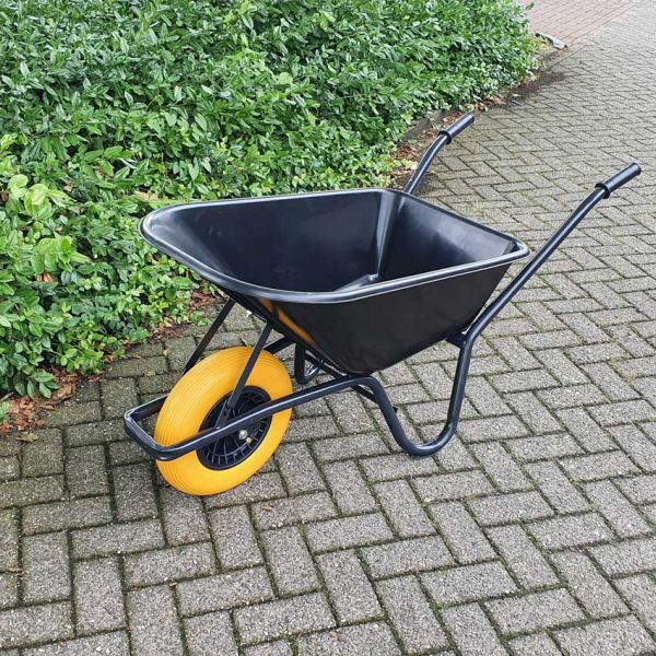 Load image into Gallery viewer, Kruiwagen kunststof zwarte bak 85 liter hq anti-lek
