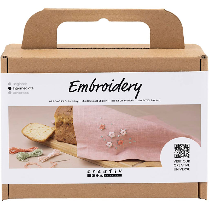 Load image into Gallery viewer, Creativ company https: www.cchobby.nl mini-hobbyset-borduurwerk-textiel-servet-dusty-rose-1-doos
