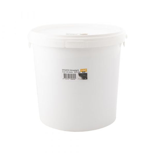 Straalgrit emmer 12.5 kg zwart 0.2 -1.0 mm.