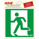 Sticker nooduitgang links - 150x150 mm.