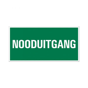 Bord nooduitgang - 150x300 mm.