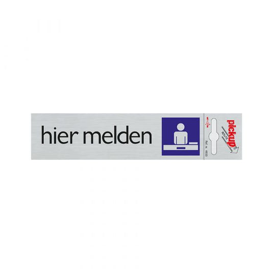 Bord alulook hier melden - 165x44 mm zelfklevend.