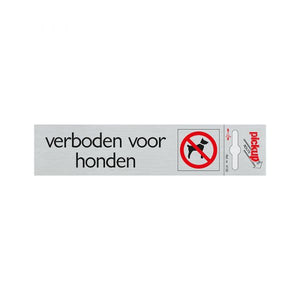 Bord alulook verboden voor honden - 165x44 mm zelfklevend.