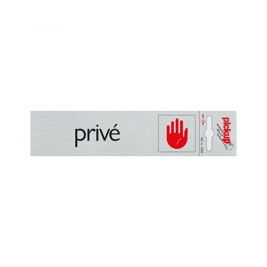 Bord alulook prive - 165x44 mm zelfklevend.