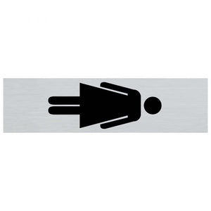 Bord alulook dames symbool staand - 165x44 mm zelfklevend.