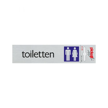 Bord alulook toiletten - 165x44 mm zelfklevend.