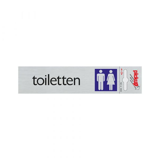 Bord alulook toiletten - 165x44 mm zelfklevend.