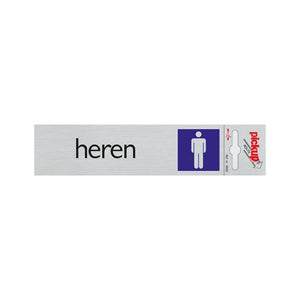 Bord alulook heren - 165x44 mm zelfklevend.