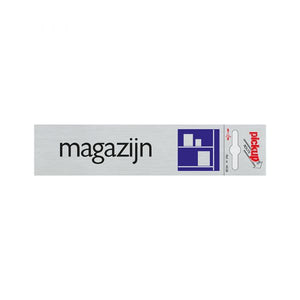 Bord alulook magazijn - 165x44 mm zelfklevend.